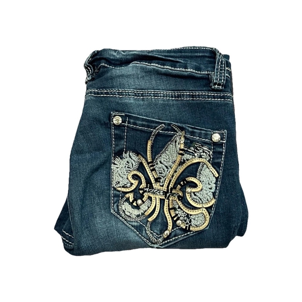 Rebel and Soul Jeans Women Size 2 Vintage Boot Cut Embellished Pockets Bling